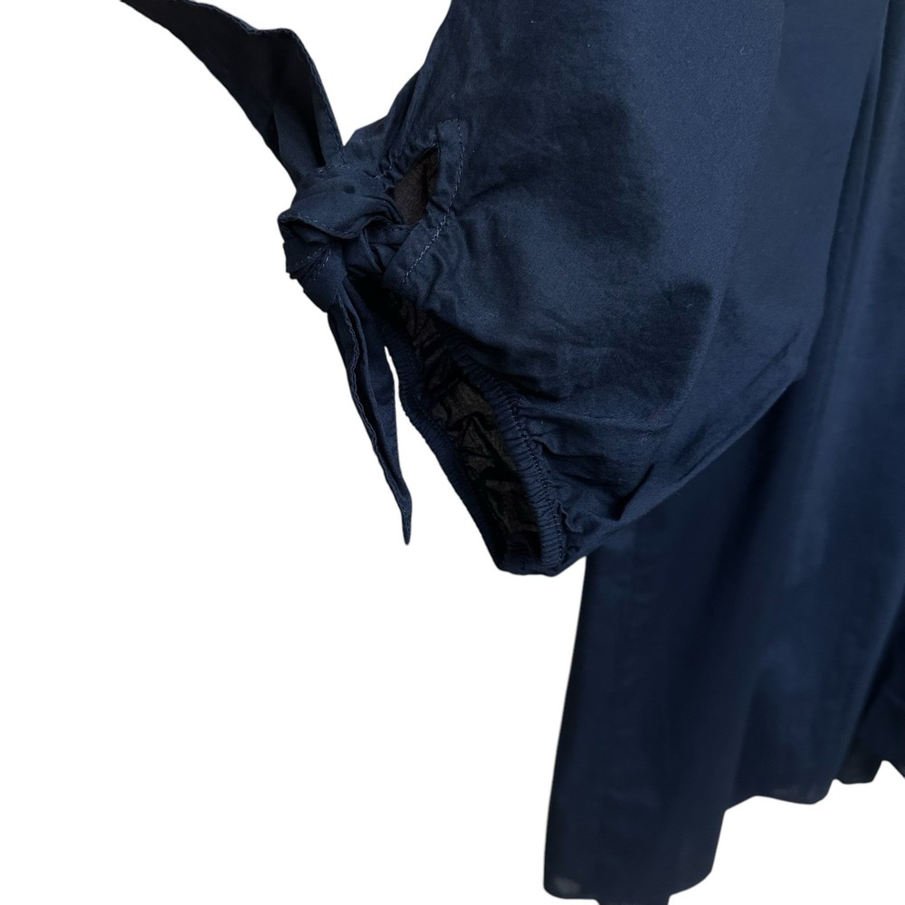 The Pioneer Woman V-Neck Tie Cuff High Low Blouse Women's Size XXL Blue - Picture 3 of 9